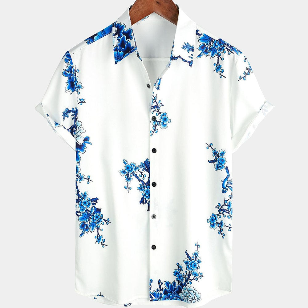 Floral short-sleeved summer shirt for men – Fabrizio-XS-The Livary