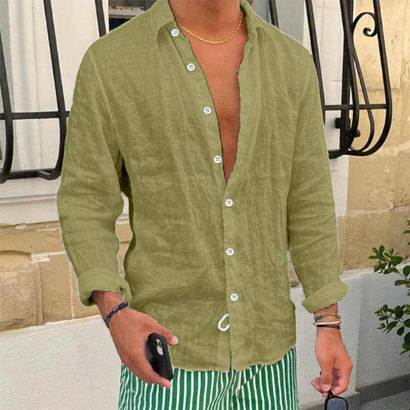Breathable & Relaxed Fit Summer Shirt for Men – Taro-Green-S-The Livary