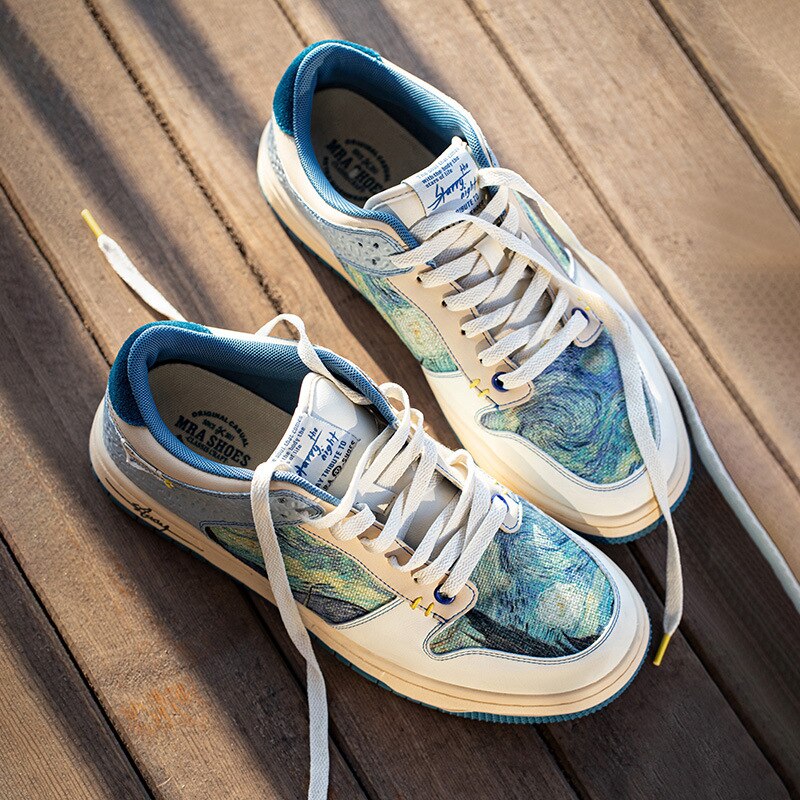 Artistic unisex sneakers with starry night design & comfort sole – Lior-5-The Livary