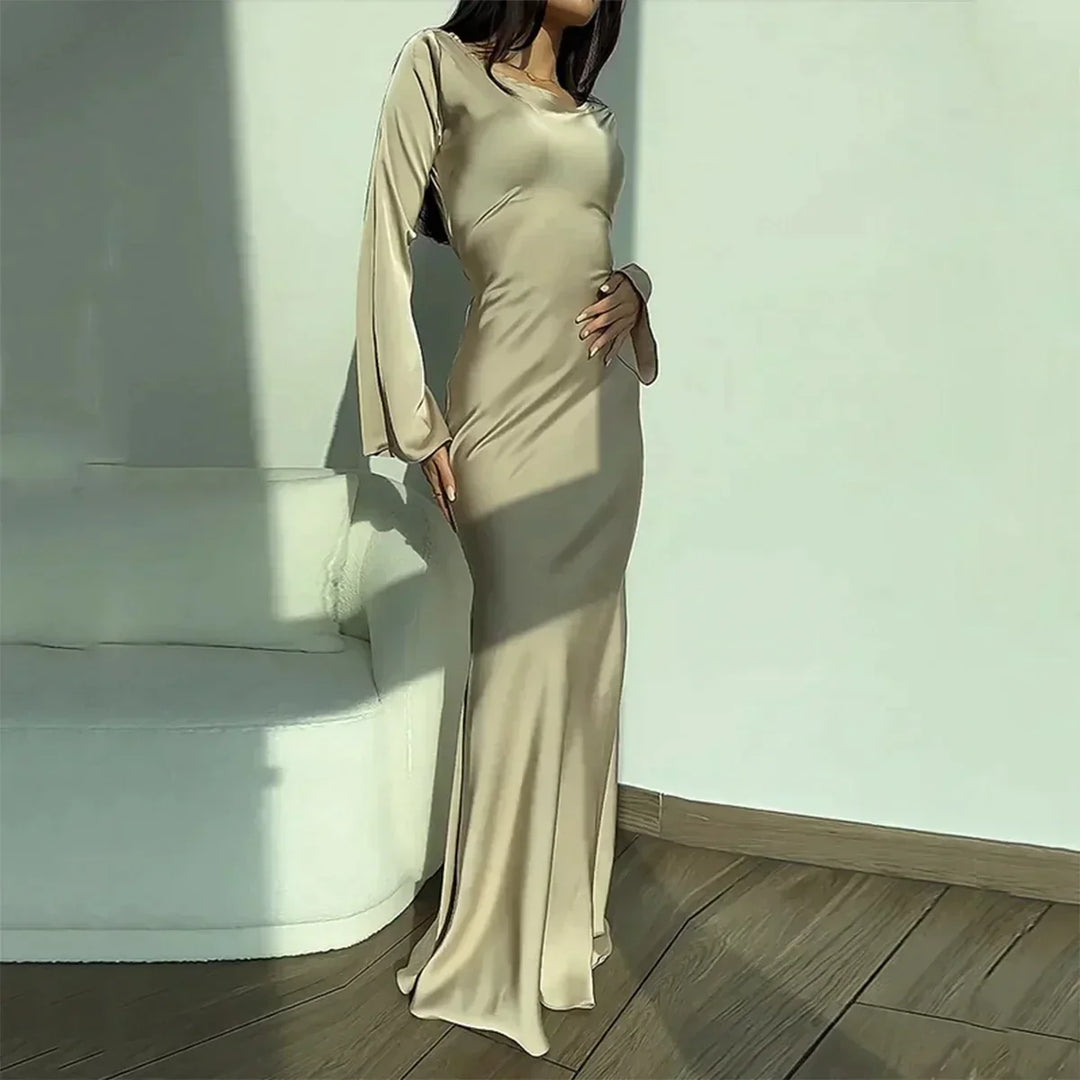 Stylish Long Sleeve Dress - Elisa-White-XS-The Livary