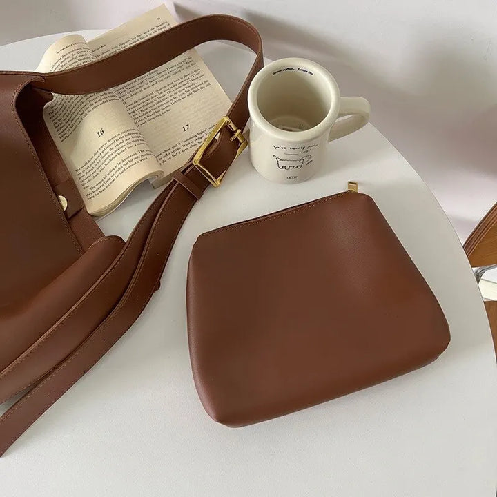 Stylish Shoulder Bag for Every Day - Luxe Everyday-Brown-The Livary