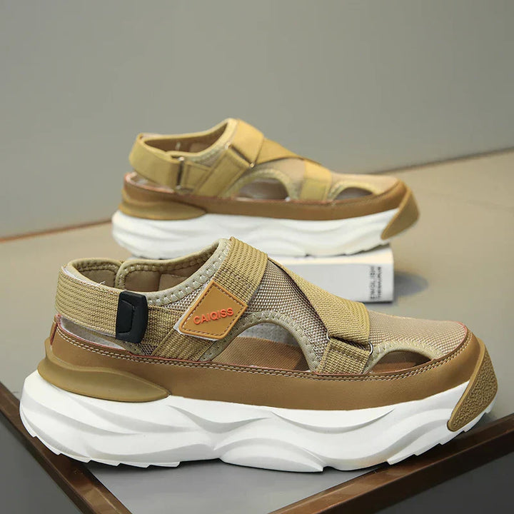 Light EVA summer slippers for women and men with designer look – Elian-Beige-3.5-The Livary