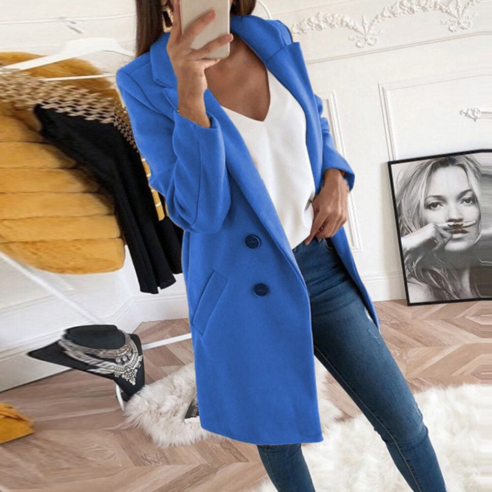 Stylish Women's Coat - Mila-Light blue-S-The Livary