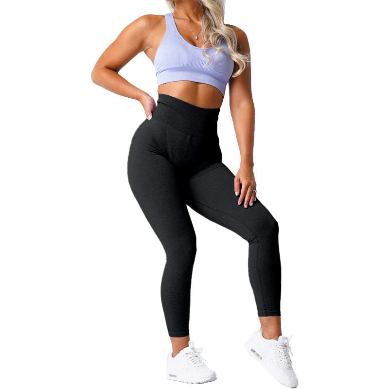 Seamless yoga leggings with stretch waistband & perfect fit – Freya-Anthracite black-XS-The Livary