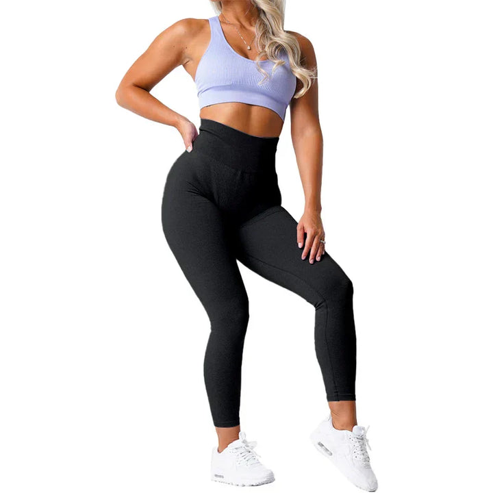 Seamless yoga leggings with stretch waistband & perfect fit – Freya-Anthracite black-XS-The Livary