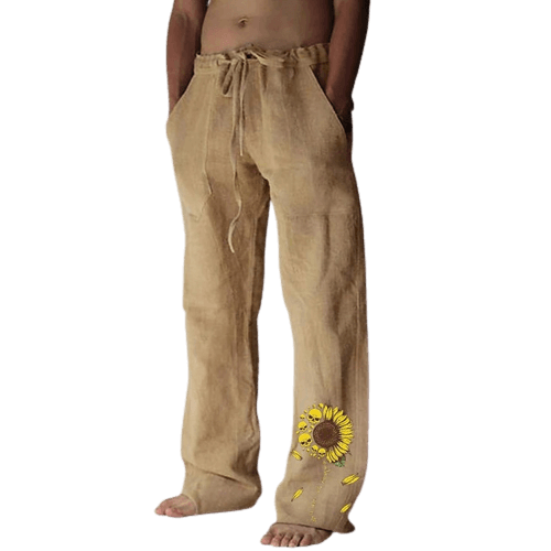 Light & comfortable men's summer trousers made of linen – Nilo-Green-S-The Livary