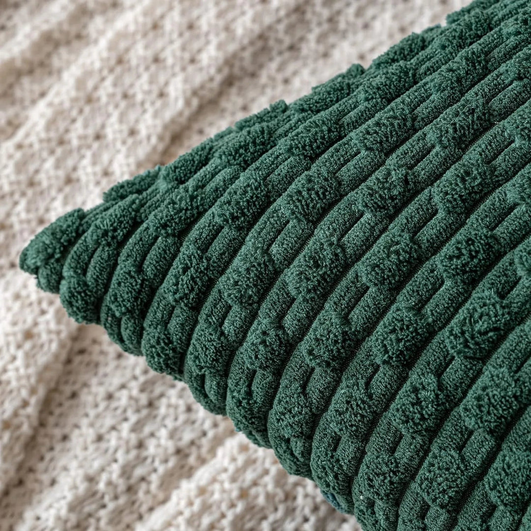 Corduroy Cushion Covers with Boho Style – Velvia-Khaki-40x40CM-The Livary
