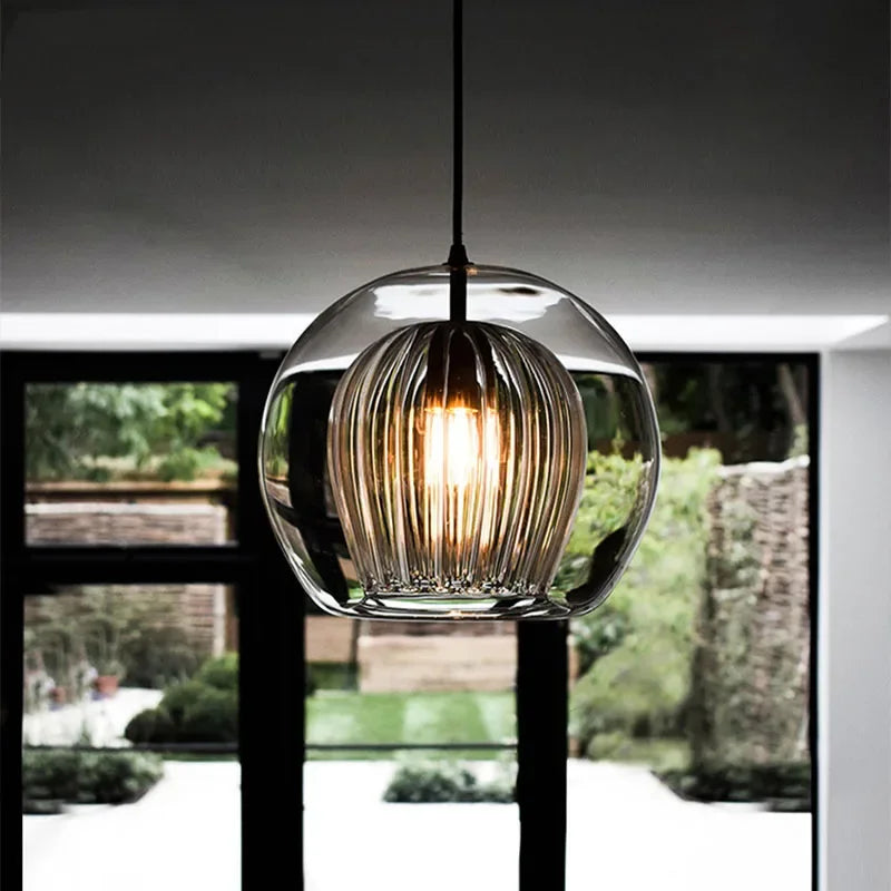 Modern Aluminium-Glass Pendant Lamp - LumaLite-Transparent-Neutral White-The Livary