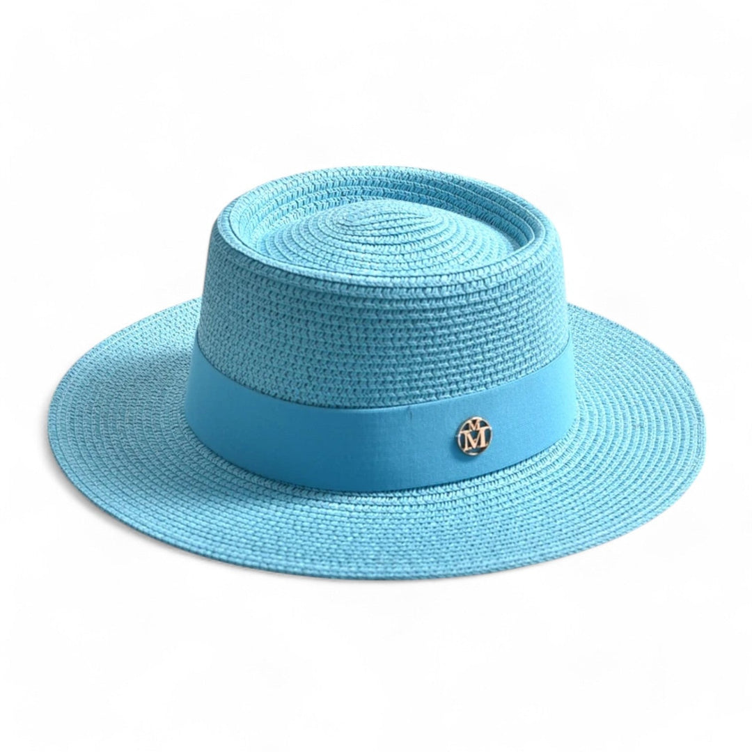 Elegant women's straw hat – Soleil-Light blue-The Livary