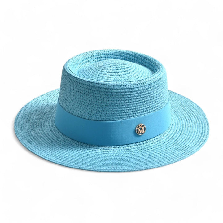 Elegant women's straw hat – Soleil-Light blue-The Livary