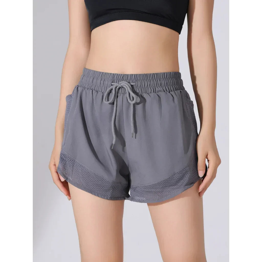 Breathable & Quick-drying High-Waist Fitness Shorts for Women – Mira-Grey-S-The Livary