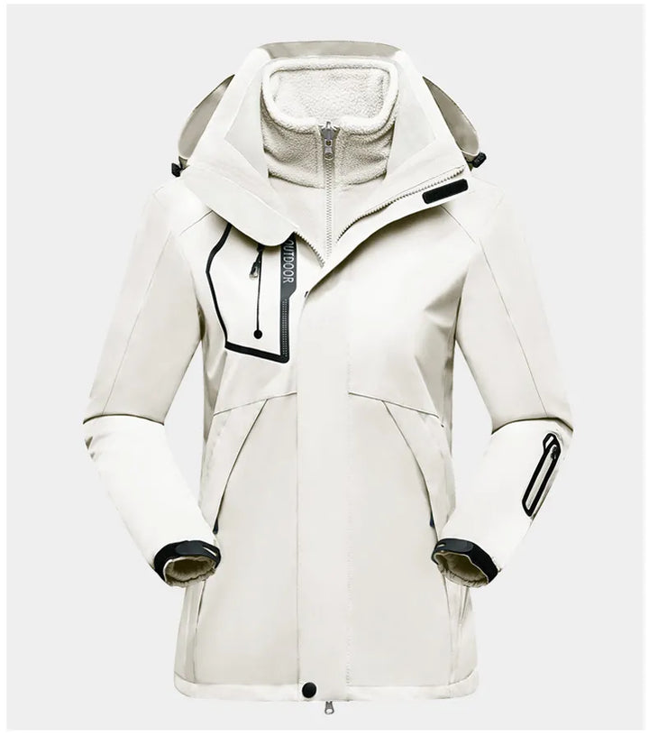 3-in-1 Outdoor Protective Jacket for Women - Luna-White-M-The Livary