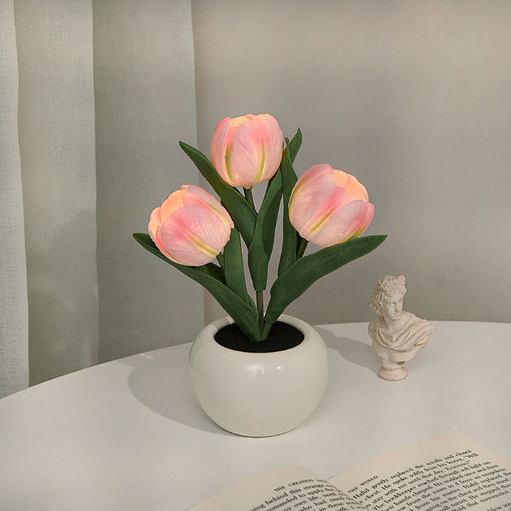 Tulip Night Lamp - LumiTulip-3 Pink-Batteries-The Livary