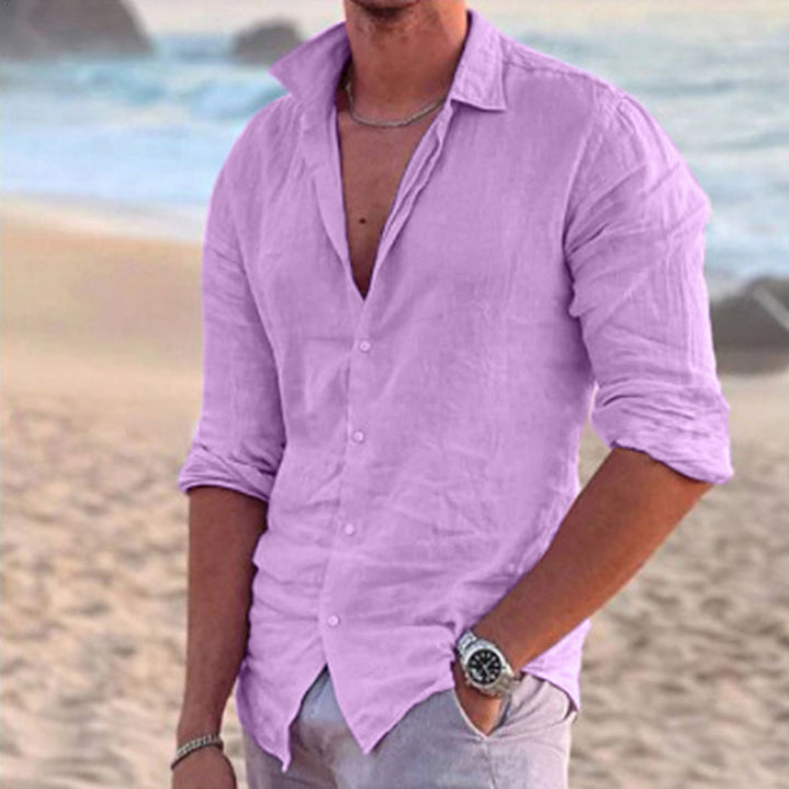 Stylish summer shirt in plus size for men – Hayes-Purple-M-The Livary