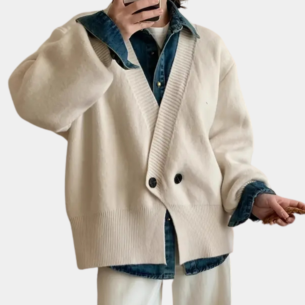 Stylish Beige Knitted Cardigan for Women - Vera-XS-The Livary