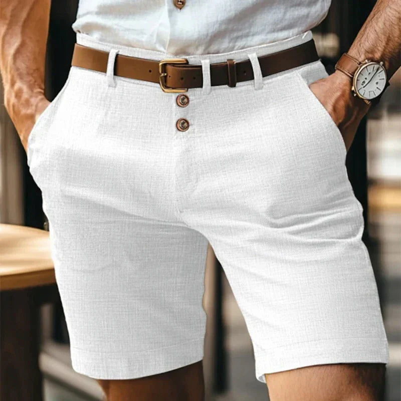 Breathable & Vintage Slim-Fit Summer Shorts for Men – Lennart-White-S-The Livary