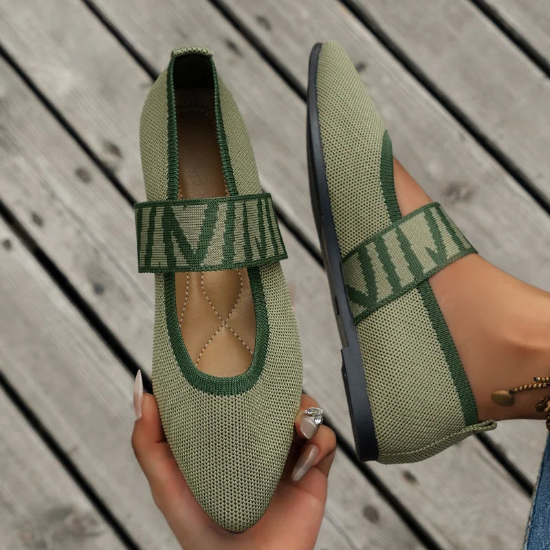 Stylish women's summer shoes with a pointed toe - Lina-3.5-Green-The Livary