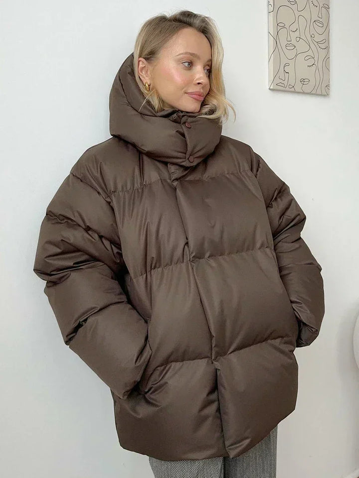 Quilted Winter Coat for Women - Elyssa-Light grey-S-The Livary