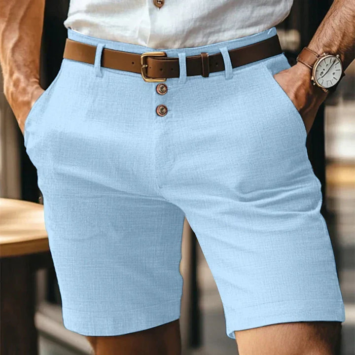 Breathable & Vintage Slim-Fit Summer Shorts for Men – Lennart-Light blue-S-The Livary