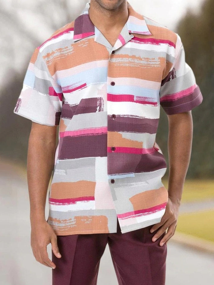 Stylish men's two-piece set for warm days - summer classic-Set F-S-The Livary