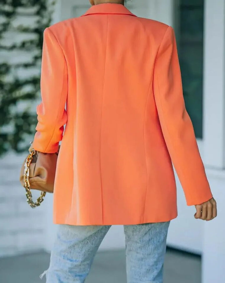 Stylish Women's Blazer - Emilia-Orange-S-The Livary
