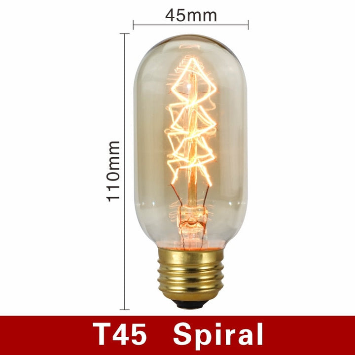 Vintage Light Bulbs - NostalgiaGlow-T45 Spiral-The Livary