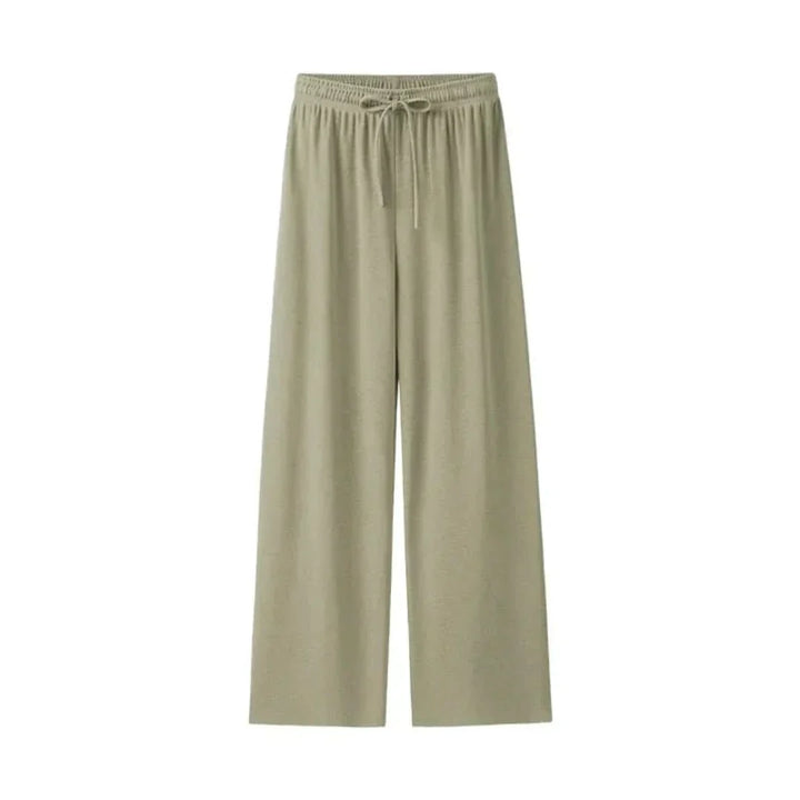 Light summer linen trousers for women – Mira-Green-L-The Livary