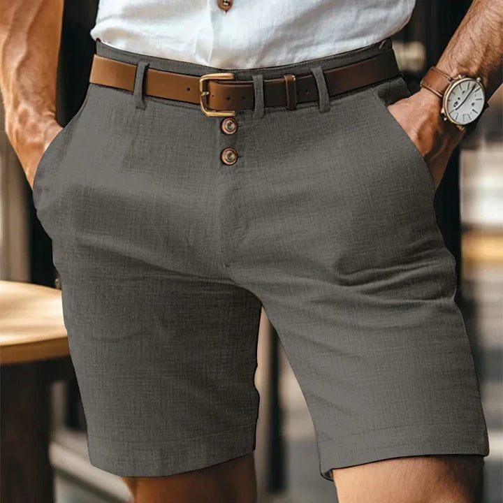 Breathable & Vintage Slim-Fit Summer Shorts for Men – Lennart-Dark grey-S-The Livary