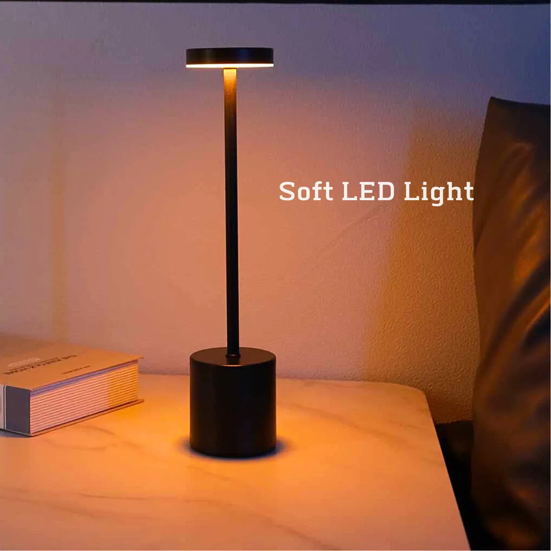 Wireless Metal LED Table Lamp - LumiMetal-White-The Livary