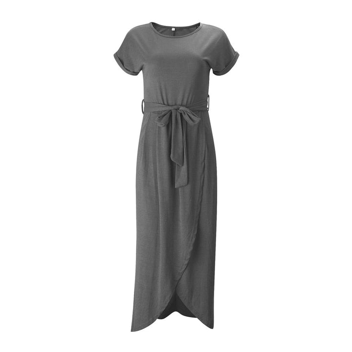 Maxi Dress with Split - Selene-Dark grey-S-The Livary