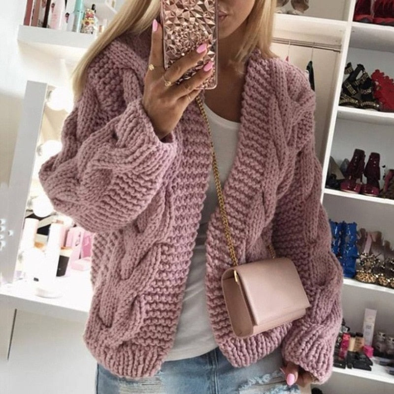 Luxury Cashmere Ladies Cardigan - Camille-Pink-S-The Livary
