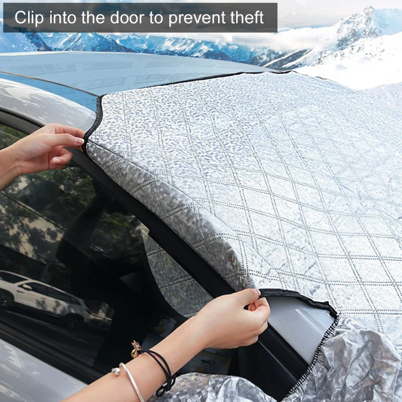 Magnetic All-Weather Windscreen Cover – FrostGuardia-Magnet + Ear Cups + Reflective Strips-The Livary