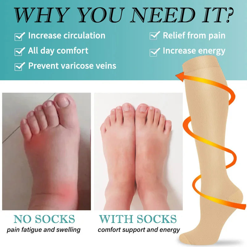 3 Pairs of Knee-High Compression Socks - FitSupport-3 pairs grey-S-M (2.5-5)-The Livary
