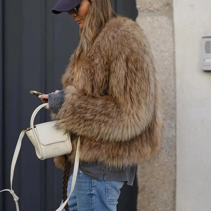 Luxury Plush Fur Coat for Women - Clarisse-S-The Livary