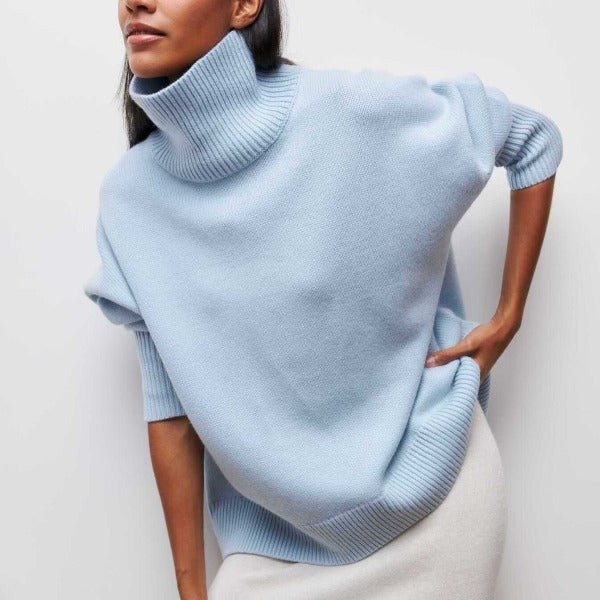 Soft Oversized Women's Turtleneck - Celeste-Blue-One Size-The Livary