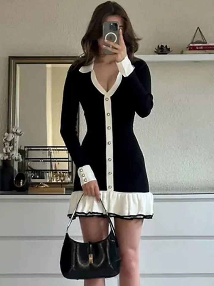 Strap mini dress with back cutout and bandage design – Amira-Black-S-The Livary
