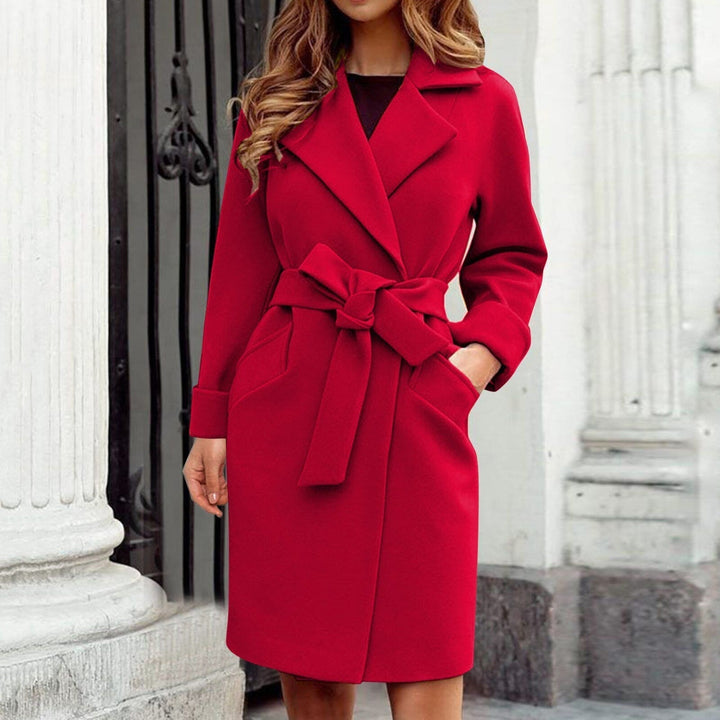 Long Trench Coat Winter Jacket with Button Closure in Bright Colours - Elena-Blue-S-The Livary