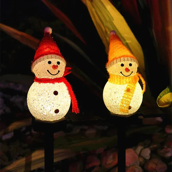 Solar Energy Snowman Lamp - SolarSnow-Red (1+1 Free)-The Livary