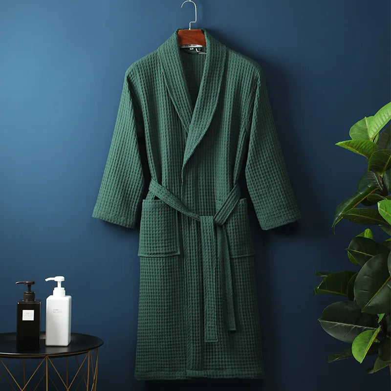 Soft Cotton Bathrobe for Comfort & Relaxation - Robin-Green-M-The Livary