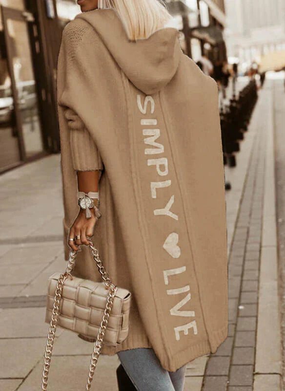 Trendy Oversized Women's Cardigan - Amelie-Khaki-S-The Livary