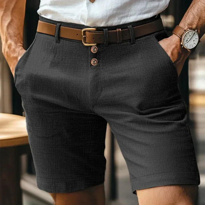 Breathable & Vintage Slim-Fit Summer Shorts for Men – Lennart-Black-S-The Livary