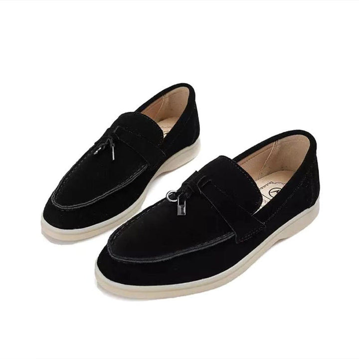 Comfortable Loafers with Lock Detail - Isabella-Black-4.5-The Livary