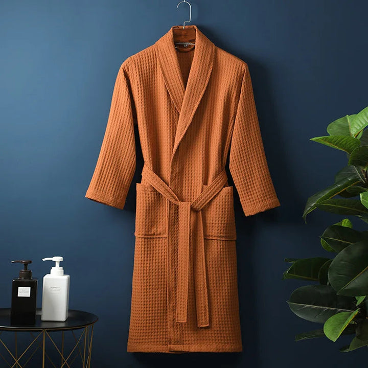 Soft Cotton Bathrobe for Comfort & Relaxation - Robin-Orange-M-The Livary