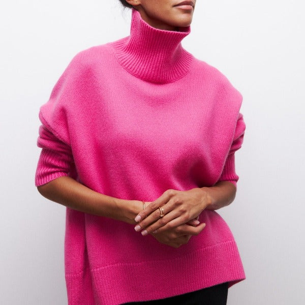 Soft Oversized Women's Turtleneck - Celeste-Pink-One Size-The Livary