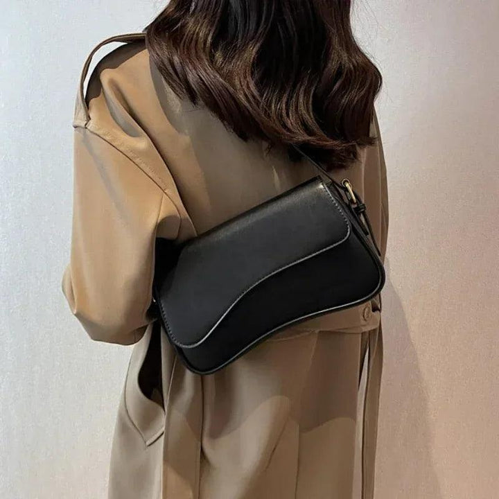 Compact Ladies Shoulder Bag - Sophia-Silver-The Livary