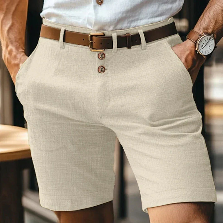 Breathable & Vintage Slim-Fit Summer Shorts for Men – Lennart-Khaki-S-The Livary