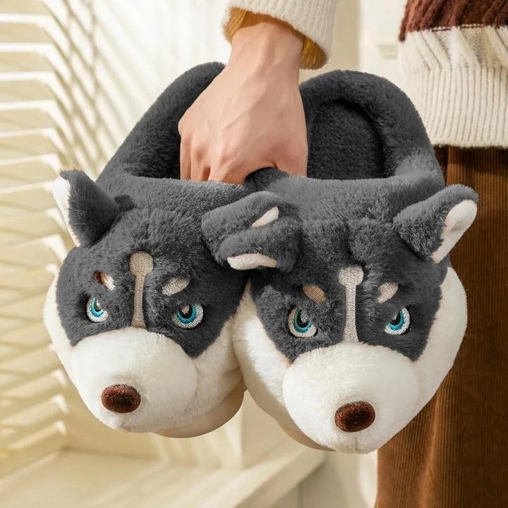 Cute Husky Ladies Slippers – Novi-Light Grey Low-5-6-The Livary