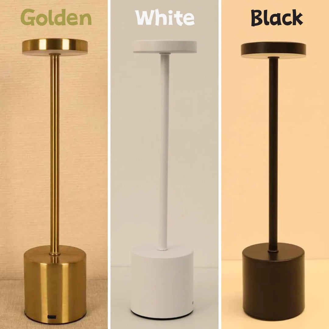 Wireless Metal LED Table Lamp - LumiMetal-White-The Livary