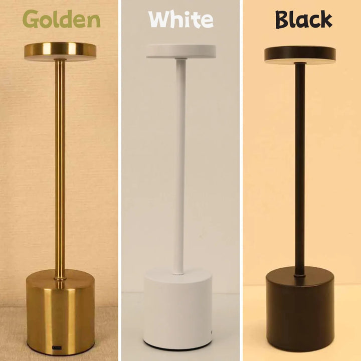 Wireless Metal LED Table Lamp - LumiMetal-White-The Livary