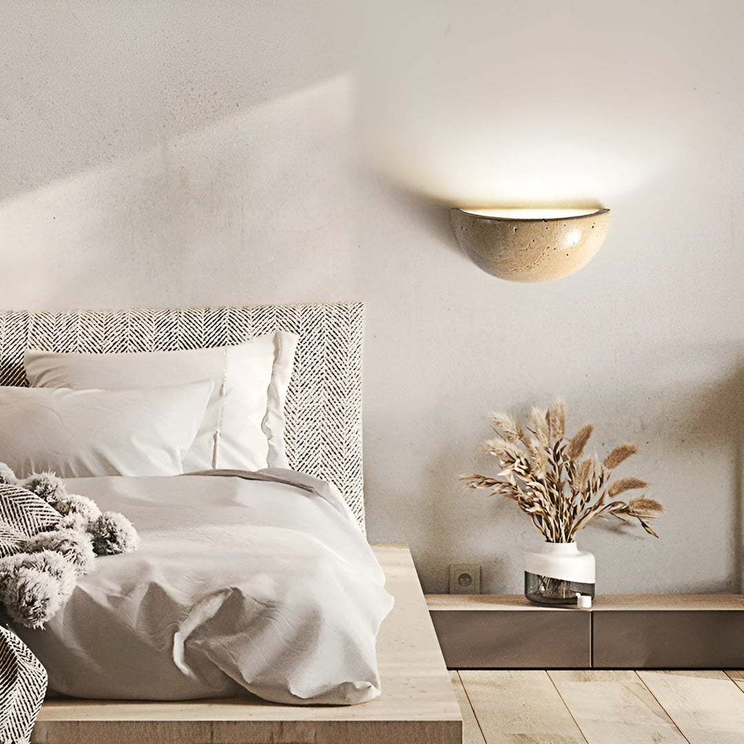 Half-Round LED Wabi-Sabi Wall Lamp - ZenGlow-The Livary